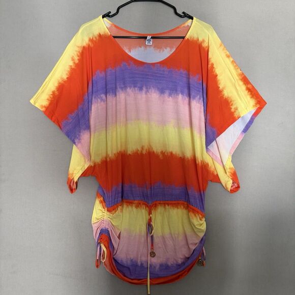 Luli Fama Cosita Buena Patterned Coverup Dress Extra Small XS Colorful Womens - Picture 1 of 7